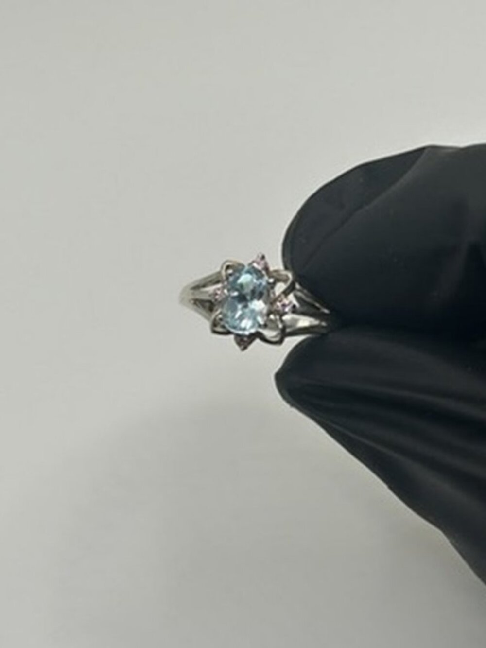 Vintage Sterling Silver Blue Topaz and Amethyst Ring Womens Size 9 Genuine 925